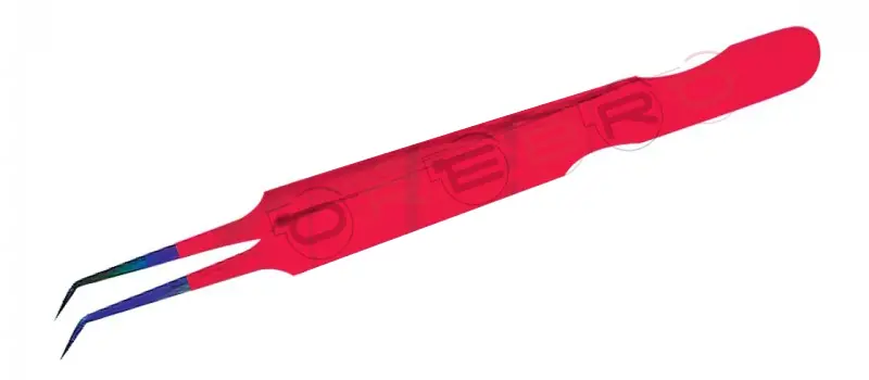 Needle Nose 6mm 45° Volume Tweezer, model ET-03-02-11
