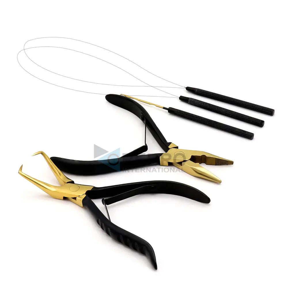 Hair Extension Tools Kit- Black/Gold, model OI-20-7365