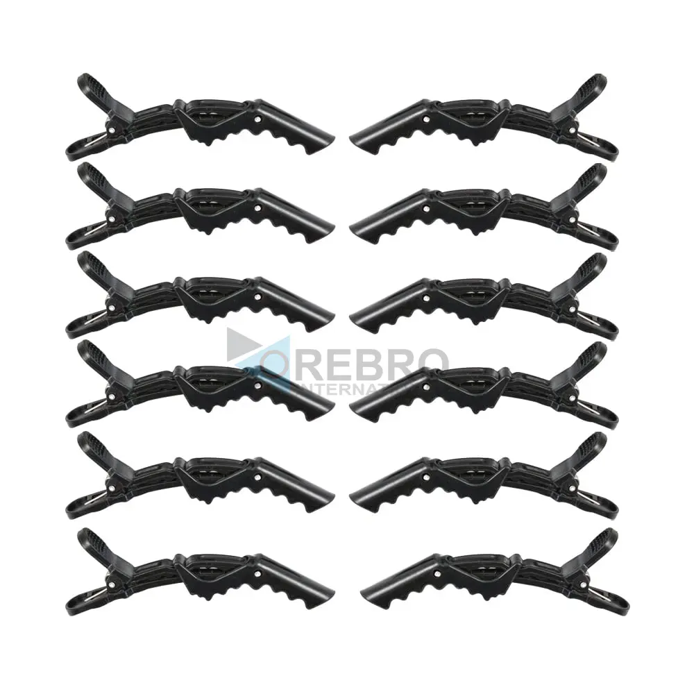 Black Alligator Hair Sectioning Clips, model OI-20-7490