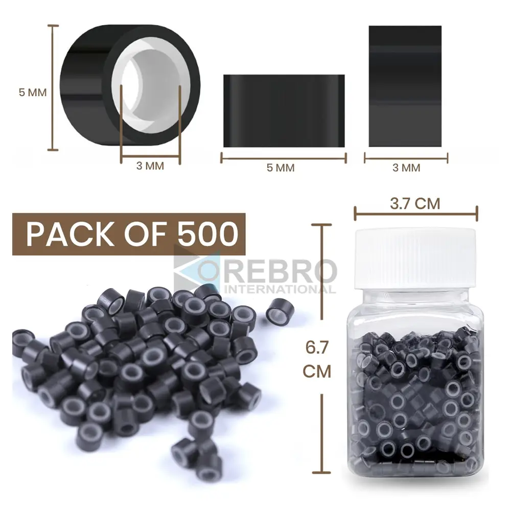 Micro Beads for Hair Extensions- Pack of 100 beads OI-20-7494, view 2