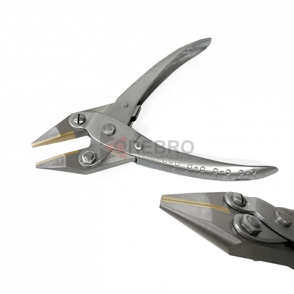 Parallel Action Pliers- Chain Nose -Brass Jaws- with Return Spring, model ORB-BPT-2040