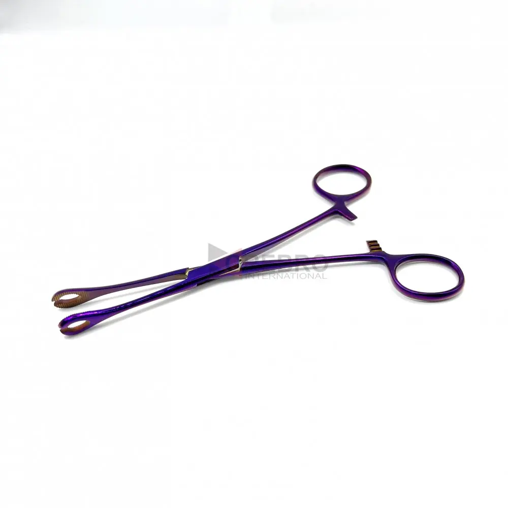 Mini Forester(Sponge) Forceps, Slotted - Purple Oxide Coated, model ORB-BPT-4055