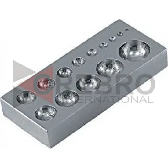 Flat Dapping Block With 14 Full Half-Spheres, model ORB-JT-2907