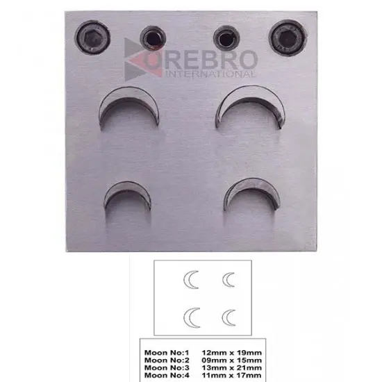 4 Moon Shaped Steel Disc Cutter 9 Mm- 21 Mm Jewellery Making Designs Patterns, model ORB-JT-2921
