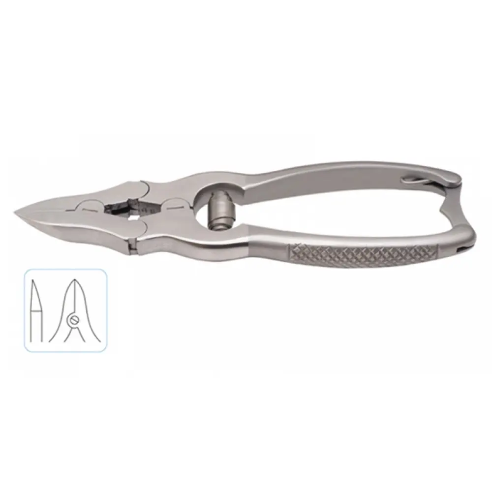 Nail Clipper Lap-Joint Barrel Spring Curved 12 cm, model ORB-PI-1042